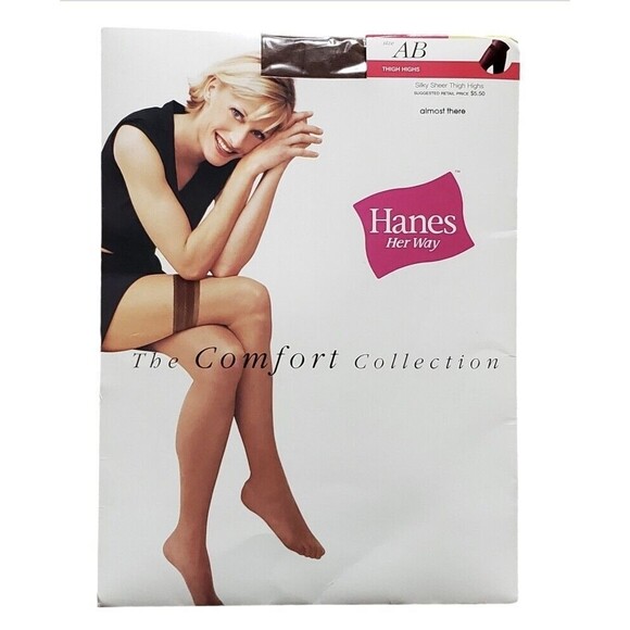 Hanes Other - VTG Hanes Her Way Comfort Collection Thigh Highs Silky Sheer 1999 Made In Italy